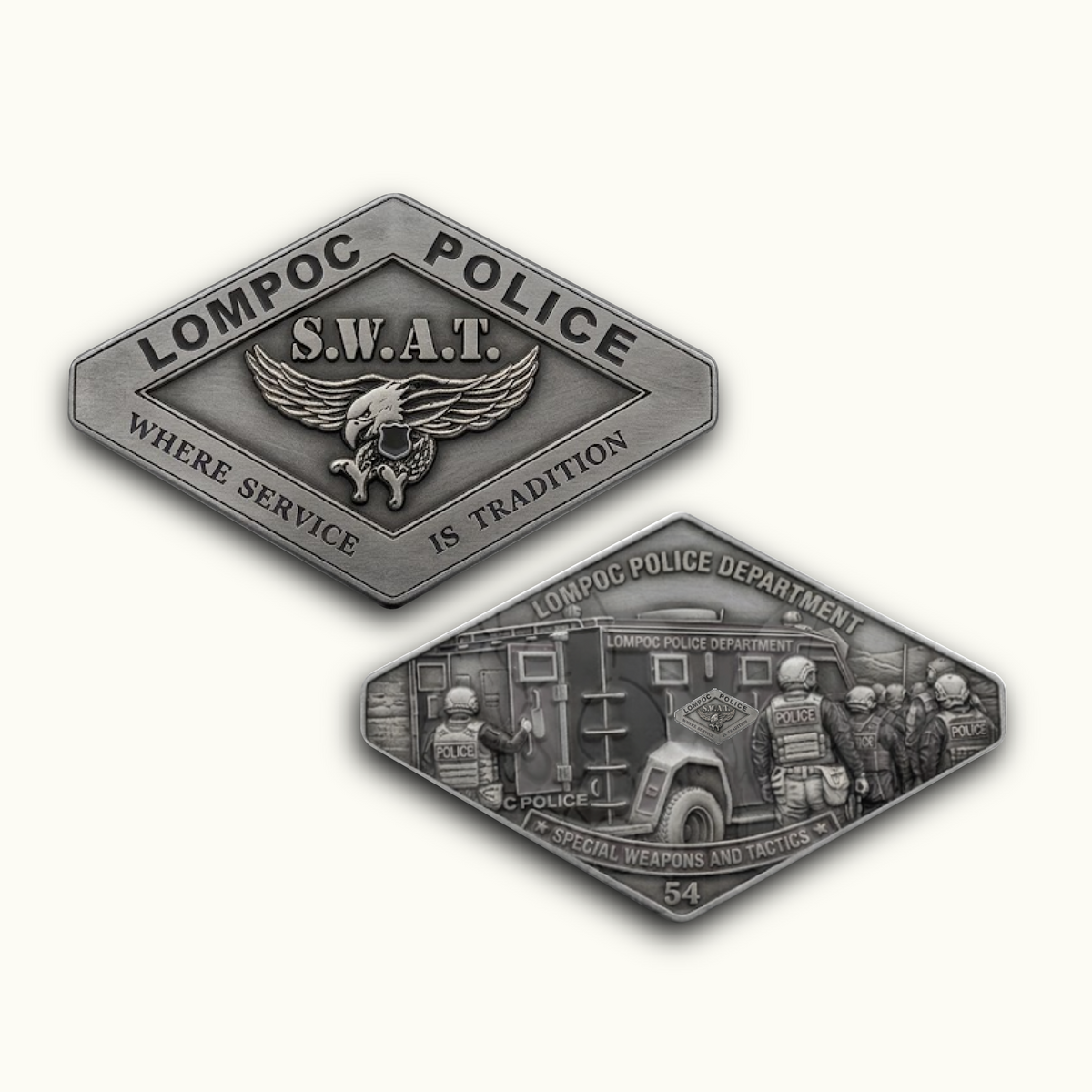 LOMPOC PD Coin - 2.5" - 100 Coins